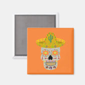 Mexicaanse Schedel van de Dag van de Doden Magneet (Voorkant / Achterkant)