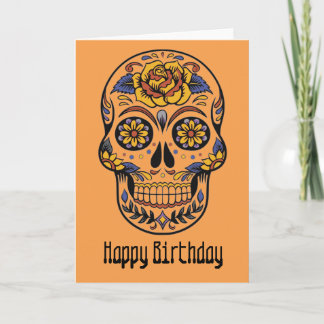 Mexicaanse schedeldag van de dode verjaardag kaart
