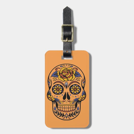 Mexicaanse schedeldag van de doden bagagelabel (Voorkant verticaal)