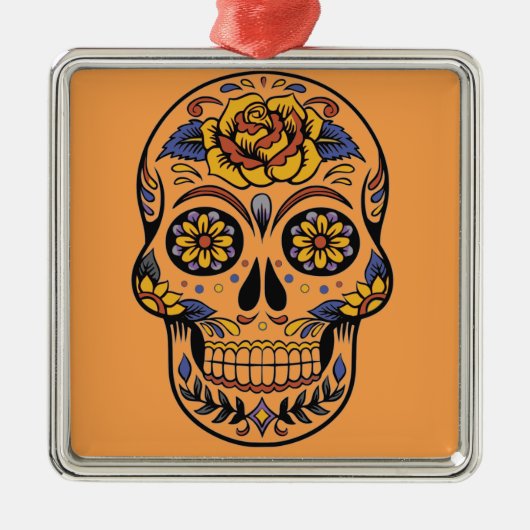 Mexicaanse schedeldag van de doden metalen ornament (Voorkant)