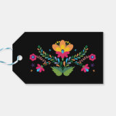Mexicaanse schedelfloral Fiesta Party Favor Labels Cadeaulabel (Achterkant Horizontaal)