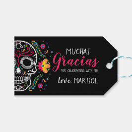 Mexicaanse schedelfloral Fiesta Party Favor Labels Cadeaulabel