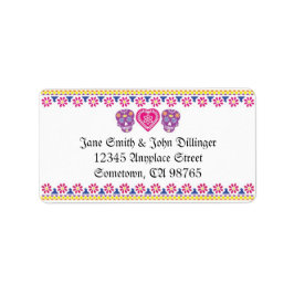 Mexicaanse schedels retour adres label