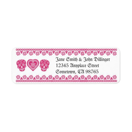 Mexicaanse schedels retour adres label (Voorkant)