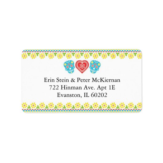 Mexicaanse schedels retour adres label (Voorkant)