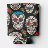 Mexicaanse schedels & Rozen:  ontwerp Blikjeskoeler (Voorkant)