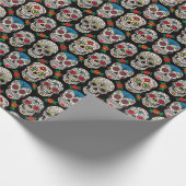 Mexicaanse schedels & Rozen:  ontwerp Cadeaupapier (Hoek)