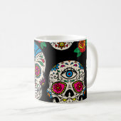 Mexicaanse schedels & Rozen: ontwerp Koffiemok (Voorkant rechts)