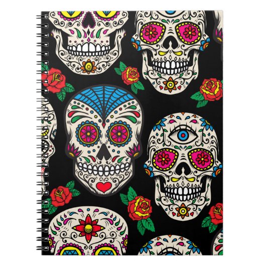 Mexicaanse schedels & Rozen: ontwerp Notitieboek (Voorkant)