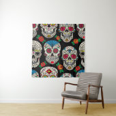 Mexicaanse schedels & Rozen:  ontwerp Wandkleed (In situ)