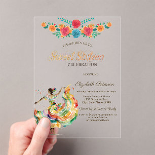 Mexicaanse Senorita Fiesta Bloemen Sweet 16   Acryl Uitnodigingen