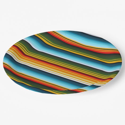 Mexicaanse Serape Fiesta Party Papieren Bordje (Gekanteld)