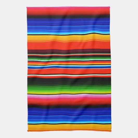 Mexicaanse Serape Fiesta zuidwestelijk ontwerp Theedoek (Verticaal)