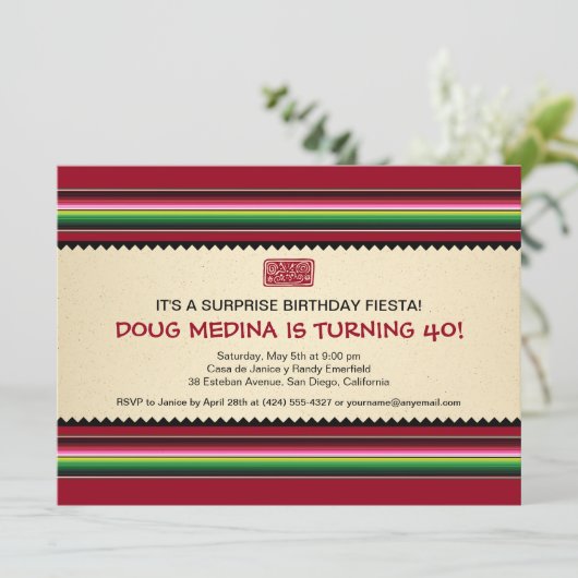 Mexicaanse Serape Party - Horizontaal Kaart (Staand voorkant)