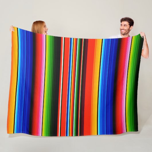 Mexicaanse Serape Stijl Dekbed Fleece Deken (In situ)