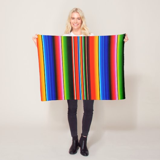 Mexicaanse Serape Stijl Dekbed Fleece Deken (In situ)