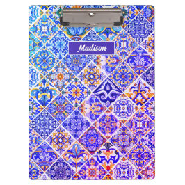 Mexicaanse Siciliaanse Mediterrane paarse tegels Klembord