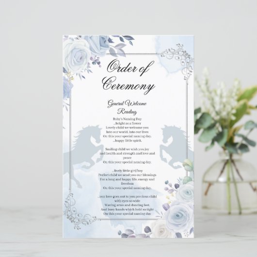 Mexicaanse Silver Baptism Orde der Ceremonie (Staand voorkant)