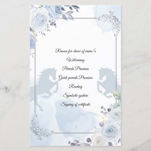 Mexicaanse Silver Baptism Orde der Ceremonie (Achterkant)