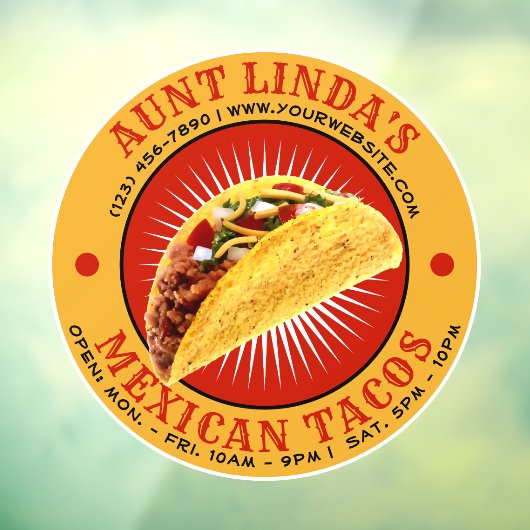 Mexicaanse Sjabloon van Food Taco Raamsticker (Vel 3)