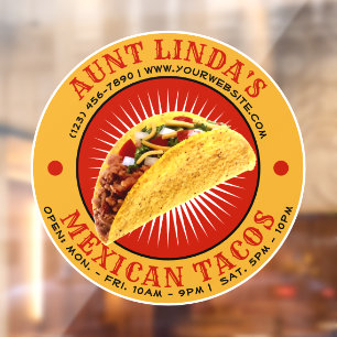 Mexicaanse Sjabloon van Food Taco Raamsticker
