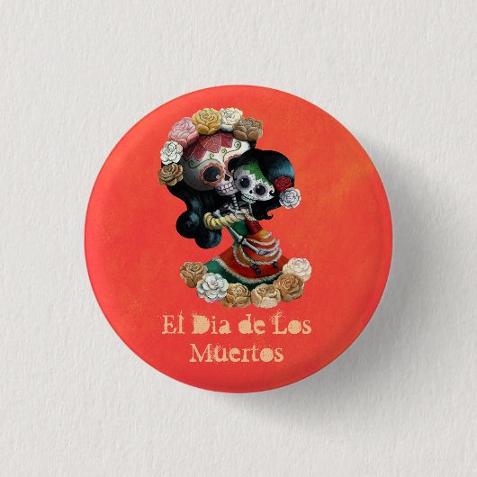 Mexicaanse skeleton Motherly Love Ronde Button 3,2 Cm (Voorkant)