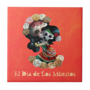 Mexicaanse skeleton Motherly Love Tegeltje
