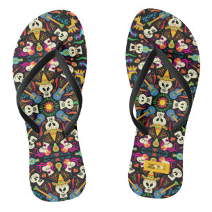 Mexicaanse skeletten die de dag van de dood vieren teenslippers