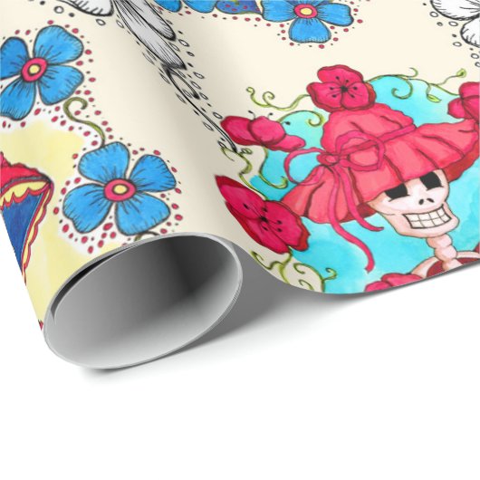 Mexicaanse Skulls wrapppapier Cadeaupapier (Rol Hoek)