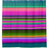 Mexicaanse slanke band kleurrijke strepen roze Bla Douchegordijn (Voorkant)