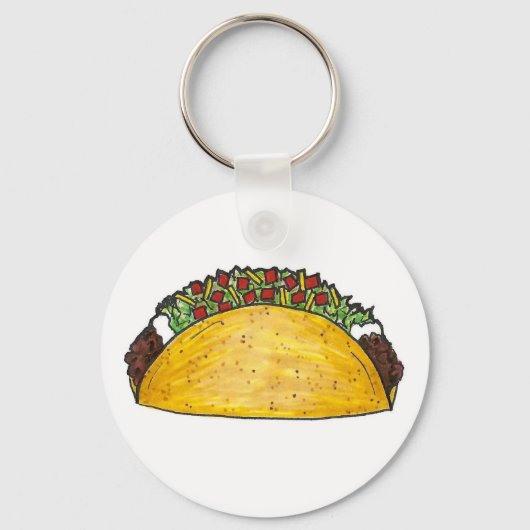 Mexicaanse Sleutelhanger met voedselbont Taco Taco (Voorkant)