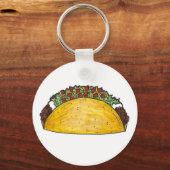 Mexicaanse Sleutelhanger met voedselbont Taco Taco (Voorkant)