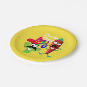 Mexicaanse Sombrero Cactus Chili Pepper Fiesta Par Papieren Bordje (Gekanteld)