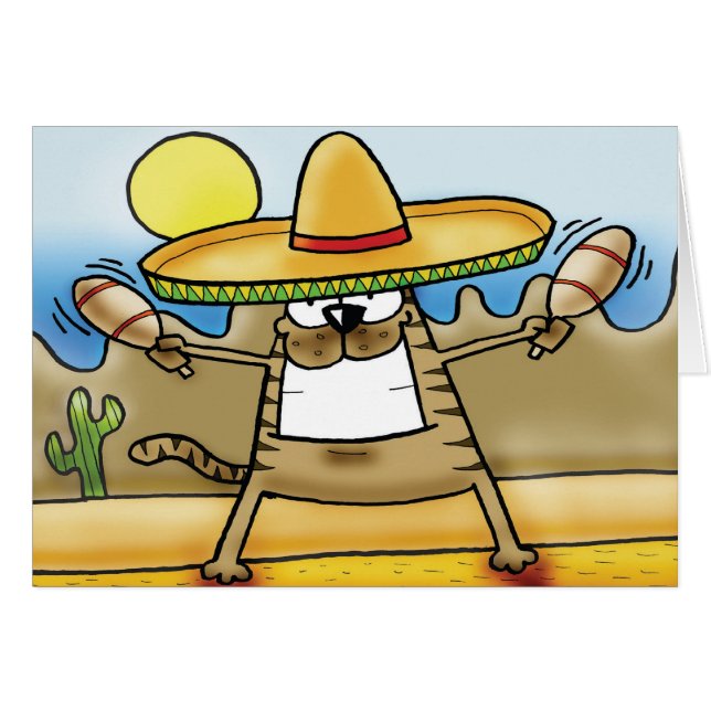 Mexicaanse Sombrero Cat (Voorkant Horizontaal)