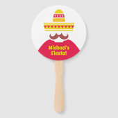 Mexicaanse Sombrero Mustache Fiesta Party Hand Fan Handwaaier (Voorkant)