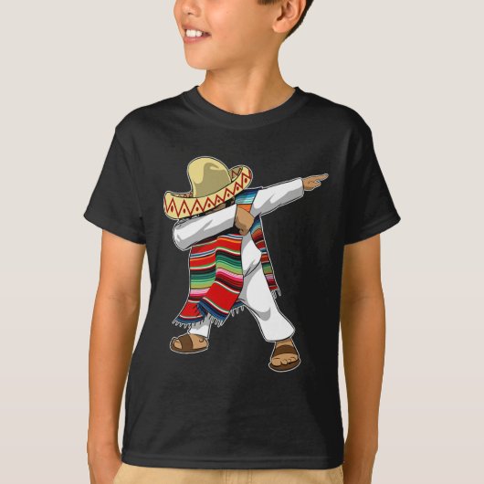 Mexicaanse Sombrero Poncho Dabbing T-shirt (Voorkant)
