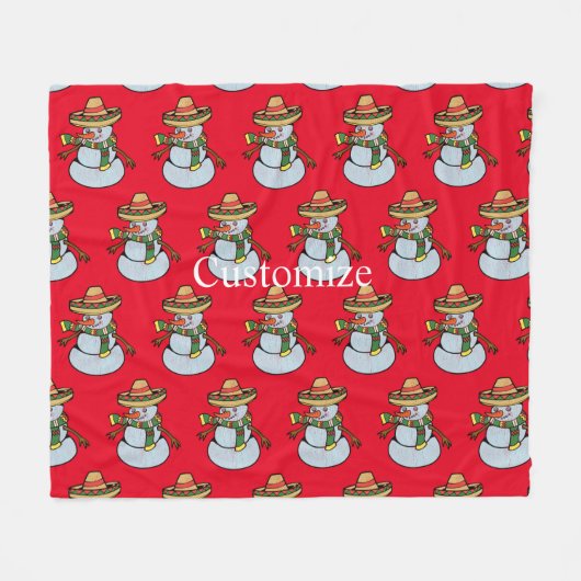 Mexicaanse Sombrero Santa Thunder_Cove Fleece Deken (Voorkant (Horizontaal))