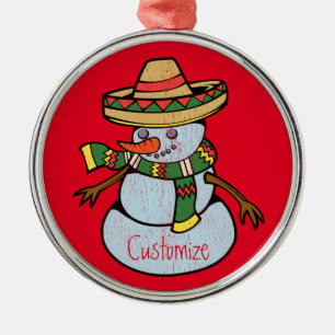 Mexicaanse Sombrero Santa Thunder_Cove Metalen Ornament