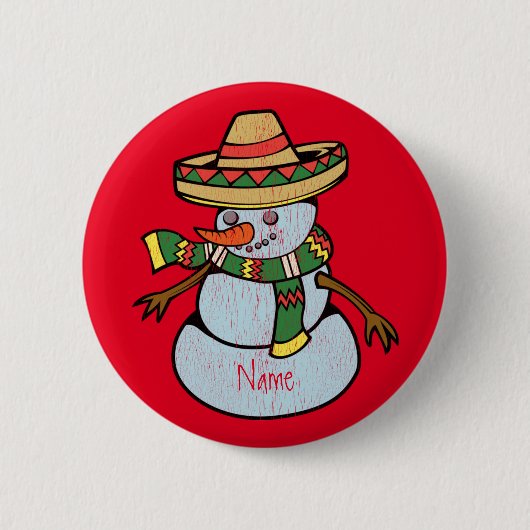 Mexicaanse Sombrero Santa Thunder_Cove Ronde Button 5,7 Cm (Voorkant)