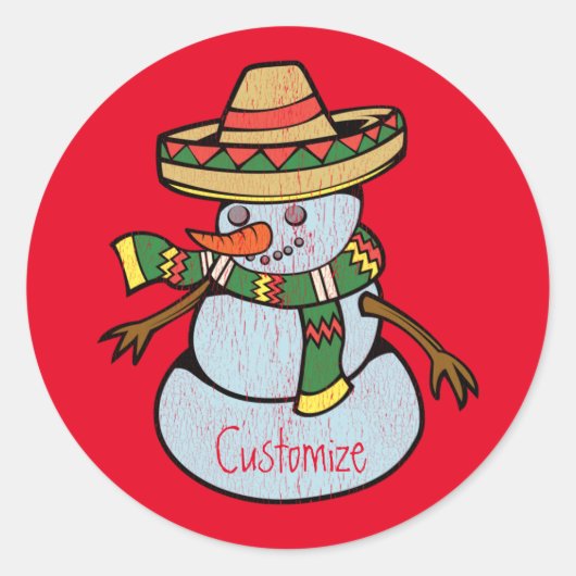 Mexicaanse Sombrero Santa Thunder_Cove Ronde Sticker (Voorkant)