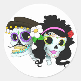 Mexicaanse spiraalvormige schedel ronde sticker