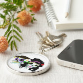 Mexicaanse spiraalvormige schedel sleutelhanger (Zijkant)