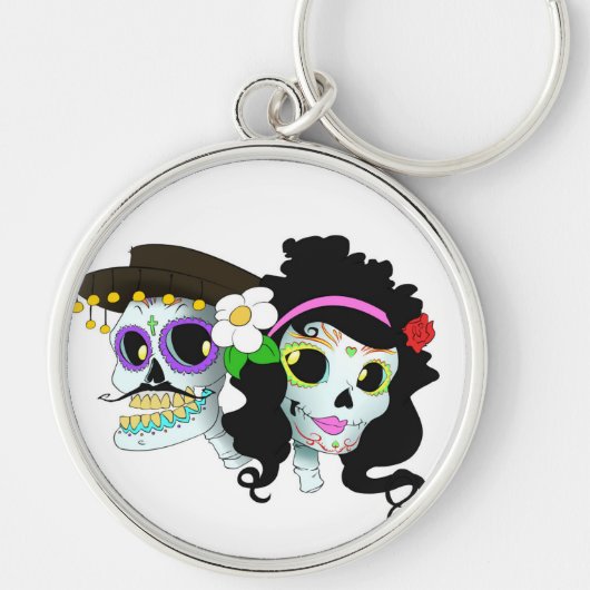 Mexicaanse spiraalvormige schedel sleutelhanger (Voorkant)