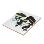 Mexicaanse spiraalvormige schedel tegeltje (Zijkant)