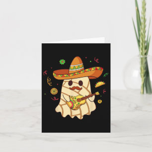 Mexicaanse Spooky Ghost Play Gitaar Conchas Pan Du Kaart