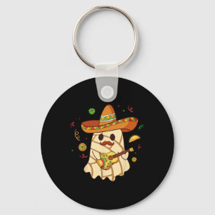 Mexicaanse Spooky Ghost Play Gitaar Conchas Pan Du Sleutelhanger