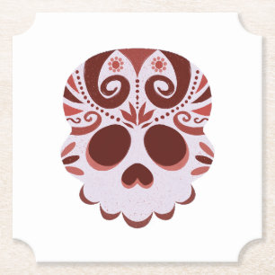 Mexicaanse Spooky Skull Kartonnen Onderzetters