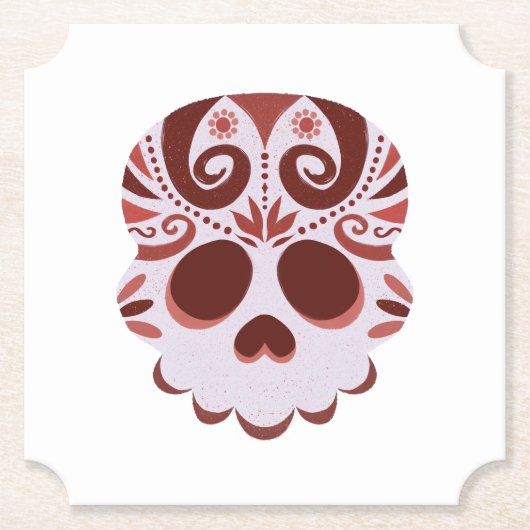 Mexicaanse Spooky Skull Kartonnen Onderzetters (Voorkant)
