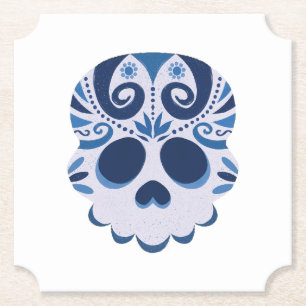 Mexicaanse Spooky Skull Kartonnen Onderzetters