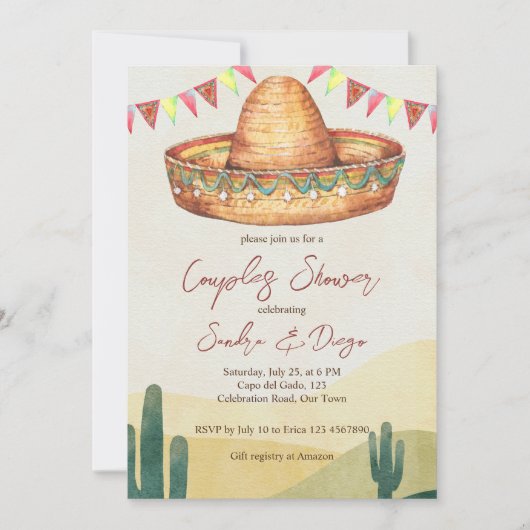 Mexicaanse stelletjes douchen kaart (Voorkant)